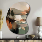 Green And Beige Transcending Reality I - Asymmetric Metal Wall Art