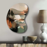 Green And Beige Transcending Reality I - Asymmetric Metal Wall Art