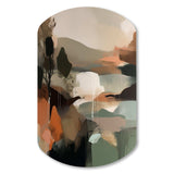 Green And Beige Transcending Reality I - Asymmetric Metal Wall Art