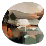 Green And Beige Transcending Reality I - Asymmetric Metal Wall Art