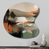 Green And Beige Transcending Reality I - Asymmetric Metal Wall Art