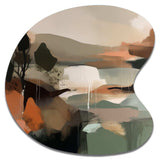 Green And Beige Transcending Reality I - Asymmetric Metal Wall Art