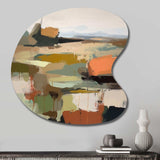 Green And Beige Transcending Reality III - Asymmetric Metal Wall Art