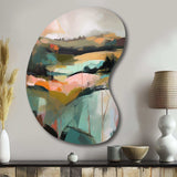 Green And Pink Transcending Reality - Asymmetric Metal Wall Art