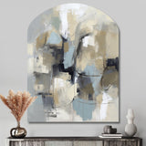 Beige And Grey Unbounded Creativity I - Asymmetric Metal Wall Art