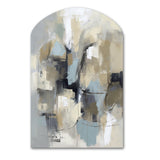 Beige And Grey Unbounded Creativity I - Asymmetric Metal Wall Art