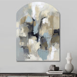 Beige And Grey Unbounded Creativity I - Asymmetric Metal Wall Art