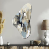 Beige And Grey Unbounded Creativity I - Asymmetric Metal Wall Art