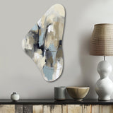 Beige And Grey Unbounded Creativity I - Asymmetric Metal Wall Art