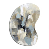 Beige And Grey Unbounded Creativity I - Asymmetric Metal Wall Art