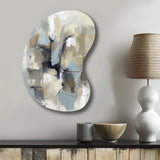 Beige And Grey Unbounded Creativity I - Asymmetric Metal Wall Art