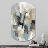 Beige And Grey Unbounded Creativity I - Asymmetric Metal Wall Art