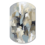 Beige And Grey Unbounded Creativity I - Asymmetric Metal Wall Art