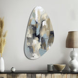 Beige And Grey Unbounded Creativity I - Asymmetric Metal Wall Art