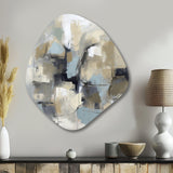 Beige And Grey Unbounded Creativity I - Asymmetric Metal Wall Art