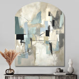 Beige And Grey Unbounded Creativity II - Asymmetric Metal Wall Art