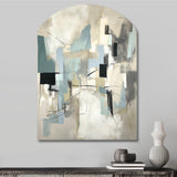 Beige And Grey Unbounded Creativity II - Asymmetric Metal Wall Art