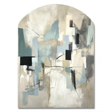 Beige And Grey Unbounded Creativity II - Asymmetric Metal Wall Art