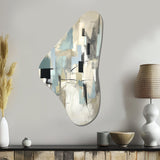 Beige And Grey Unbounded Creativity II - Asymmetric Metal Wall Art