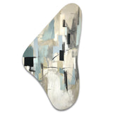 Beige And Grey Unbounded Creativity II - Asymmetric Metal Wall Art