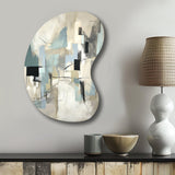 Beige And Grey Unbounded Creativity II - Asymmetric Metal Wall Art