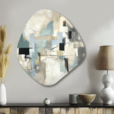 Beige And Grey Unbounded Creativity II - Asymmetric Metal Wall Art