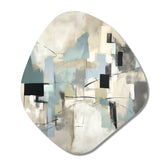 Beige And Grey Unbounded Creativity II - Asymmetric Metal Wall Art