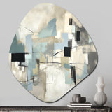 Beige And Grey Unbounded Creativity II - Asymmetric Metal Wall Art