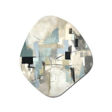 Beige And Grey Unbounded Creativity II - Asymmetric Metal Wall Art