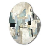 Beige And Grey Unbounded Creativity II - Asymmetric Metal Wall Art