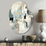 Beige And Grey Unbounded Creativity II - Asymmetric Metal Wall Art