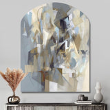 Beige And Grey Unbounded Creativity III - Asymmetric Metal Wall Art