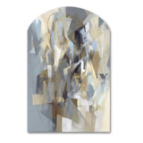 Beige And Grey Unbounded Creativity III - Asymmetric Metal Wall Art