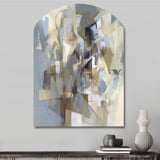 Beige And Grey Unbounded Creativity III - Asymmetric Metal Wall Art