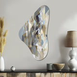 Beige And Grey Unbounded Creativity III - Asymmetric Metal Wall Art