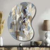 Beige And Grey Unbounded Creativity III - Asymmetric Metal Wall Art