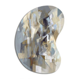 Beige And Grey Unbounded Creativity III - Asymmetric Metal Wall Art