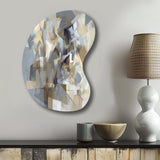 Beige And Grey Unbounded Creativity III - Asymmetric Metal Wall Art