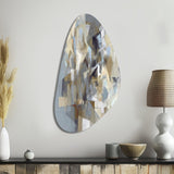 Beige And Grey Unbounded Creativity III - Asymmetric Metal Wall Art