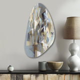 Beige And Grey Unbounded Creativity III - Asymmetric Metal Wall Art