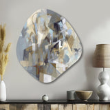 Beige And Grey Unbounded Creativity III - Asymmetric Metal Wall Art