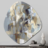 Beige And Grey Unbounded Creativity III - Asymmetric Metal Wall Art