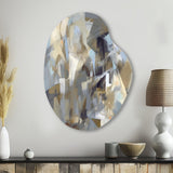 Beige And Grey Unbounded Creativity III - Asymmetric Metal Wall Art