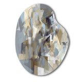 Beige And Grey Unbounded Creativity III - Asymmetric Metal Wall Art