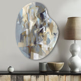 Beige And Grey Unbounded Creativity III - Asymmetric Metal Wall Art