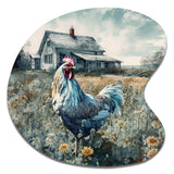 Rooster On A Farm I - Asymmetric Metal Wall Art