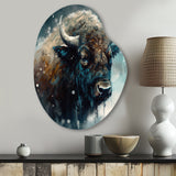 Bison Portrait In The Wild III - Asymmetric Metal Wall Art