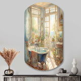 Elegant Bathroom Retreat I - Asymmetric Metal Wall Art