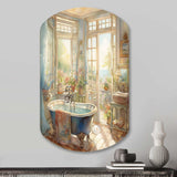 Elegant Bathroom Retreat I - Asymmetric Metal Wall Art