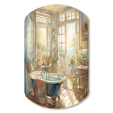 Elegant Bathroom Retreat I - Asymmetric Metal Wall Art